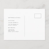 ミニマリストのホワイトとグレーの動きの発表 案内ポストカード (裏面)