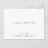 ミニマリストのホワイトとグレーの動きの発表 案内ポストカード (正面)