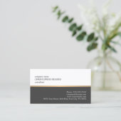 ミニマリストのホワイトグレーフェイク銅ラインコンサルタント 名刺 (スタンド正面)