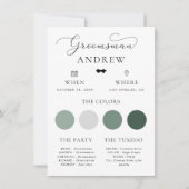 ミニマリストのボウタイ仲人結婚情報カード 招待状 (正面)