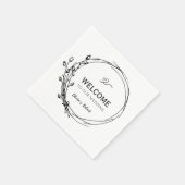 ミニマリストのボヘミアン結婚ワイルドフラワーズ スタンダードカクテルナプキン (角)