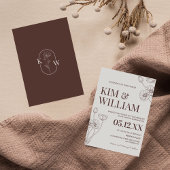 ミニマリストのボホテラコッタ結婚ズ 招待状