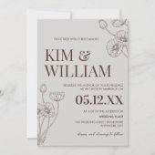 ミニマリストのボホテラコッタ結婚ズ 招待状 (正面)