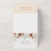 ミニマリストのボホパンパスグラス結婚ズ オールインワン招待状 (外側)