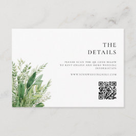 ミニマリストのボホ結婚グリーンリー エンクロージャーカード