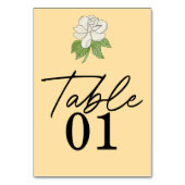 ミニマリストのマグノリア結婚フラワー テーブルナンバー (正面)