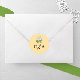 ミニマリストのマグノリア結婚フラワー ラウンドシール