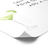 ミニマリストのマルガリータバー結婚カクテルズサイン ポスター (角)