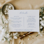 ミニマリストのマルセイユ結婚ブルーの詳細カード 招待状