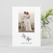 ミニマリストのミスター&ミセス・アナウンス・カードを開く 招待状 (スタンド正面)