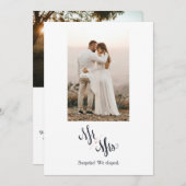 ミニマリストのミスター&ミセス・アナウンス・カードを開く 招待状 (正面/裏面)