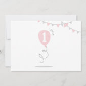 ミニマリストのミルクとクッキーの女の子の最初の誕生日 招待状 (裏面)