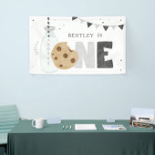 ミニマリストのミルクとクッキーの誕生日背景 横断幕 (トレードショー)