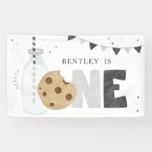 ミニマリストのミルクとクッキーの誕生日背景 横断幕 (横)