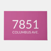 ミニマリストのムルベリーピンクと白エレガント ドアマット (正面)