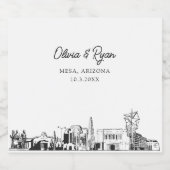 ミニマリストのメサ結婚アリゾナカスタム州 リキュールボトルラベル (シングルラベル)