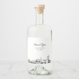 ミニマリストのメサ結婚アリゾナカスタム州 リキュールボトルラベル