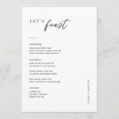 ミニマリストのメニュ結婚ーカードを楽しもう メニュー (正面)