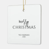 ミニマリストのメリークリスマスホリデー セラミックオーナメント (左)