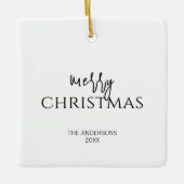 ミニマリストのメリークリスマスホリデー セラミックオーナメント (正面)