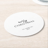 ミニマリストのメリークリスマスホリデー ラウンドペーパーコースター (アングル)