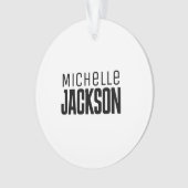 ミニマリストのモダン名前メッセージ オーナメント (正面)