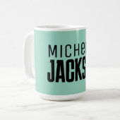 ミニマリストのモダン名前メッセージ コーヒーマグカップ (正面左)