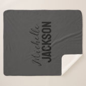 ミニマリストのモダン名前メッセージ シェルパブランケット (正面(横))