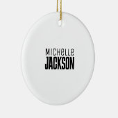 ミニマリストのモダン名前メッセージ セラミックオーナメント (右)