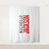 ミニマリストのモダン名前メッセージ タペストリー (正面)