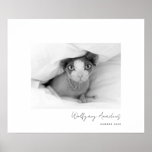 ミニマリストのモノクロ写真キャプション ポスター (正面)