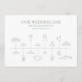 ミニマリストのモノグラムのセージ結婚グリーンのタイムライン プログラム (正面)