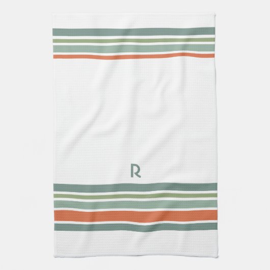 ミニマリストのモノグラムストライプ キッチンタオル (縦)