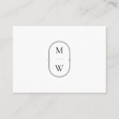 ミニマリストのモノグラムブラック&ホワイト結婚ズレジストリ エンクロージャーカード (裏面)