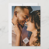 ミニマリストのモノグラム写真の水の結婚色 招待状 (正面)