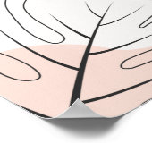 ミニマリストのモンステラのラインアート ポスター (角)