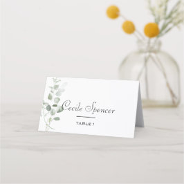 ミニマリストのユーカリフォーマルスの結婚葉 プレイスカード