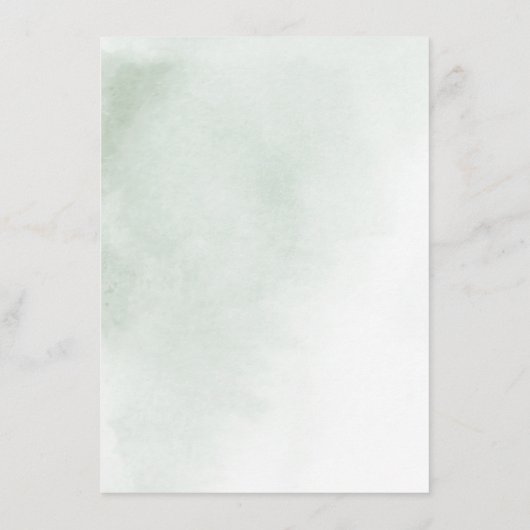 ミニマリストのユーカリ結婚プスの葉の詳細 エンクロージャーカード (裏面)