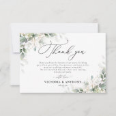 ミニマリストのユーカリ結婚式のお礼カード サンキューカード (正面)