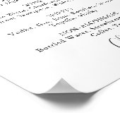 ミニマリストのユーカリ結婚式ドリンクメニュー看板 ポスター (角)