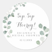 ミニマリストのユーカリ シップシップフーレイ ブライダルシャワー ラウンドシール (正面)