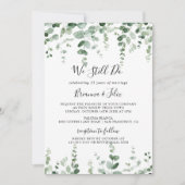 ミニマリストのユーカリ 私たちは誓いを新たにします リニューアル 招待状 (正面)