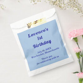 ミニマリストのライトブルーの子供の誕生日記念品袋 フェイバーバッグ