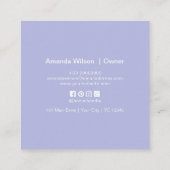 ミニマリストのライトブルー清掃サービスカスタム スクエア名刺 (裏面)