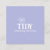 ミニマリストのライトブルー清掃サービスカスタム スクエア名刺 (正面)