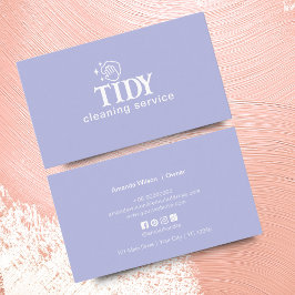 ミニマリストのライトブルー清掃サービスカスタム 名刺