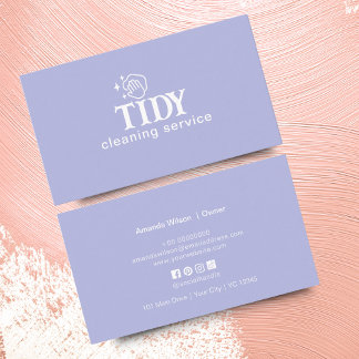ミニマリストのライトブルー清掃サービスカスタム 名刺
