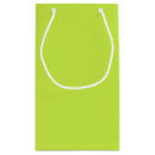 ミニマリストのライムグリーン無地のプレーン スモールペーパーバッグ (裏面)