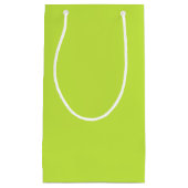 ミニマリストのライムグリーン無地のプレーン スモールペーパーバッグ (正面)