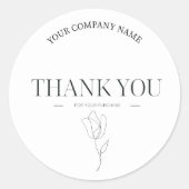 ミニマリストのラインアートありがとうビジネス ラウンドシール (正面)